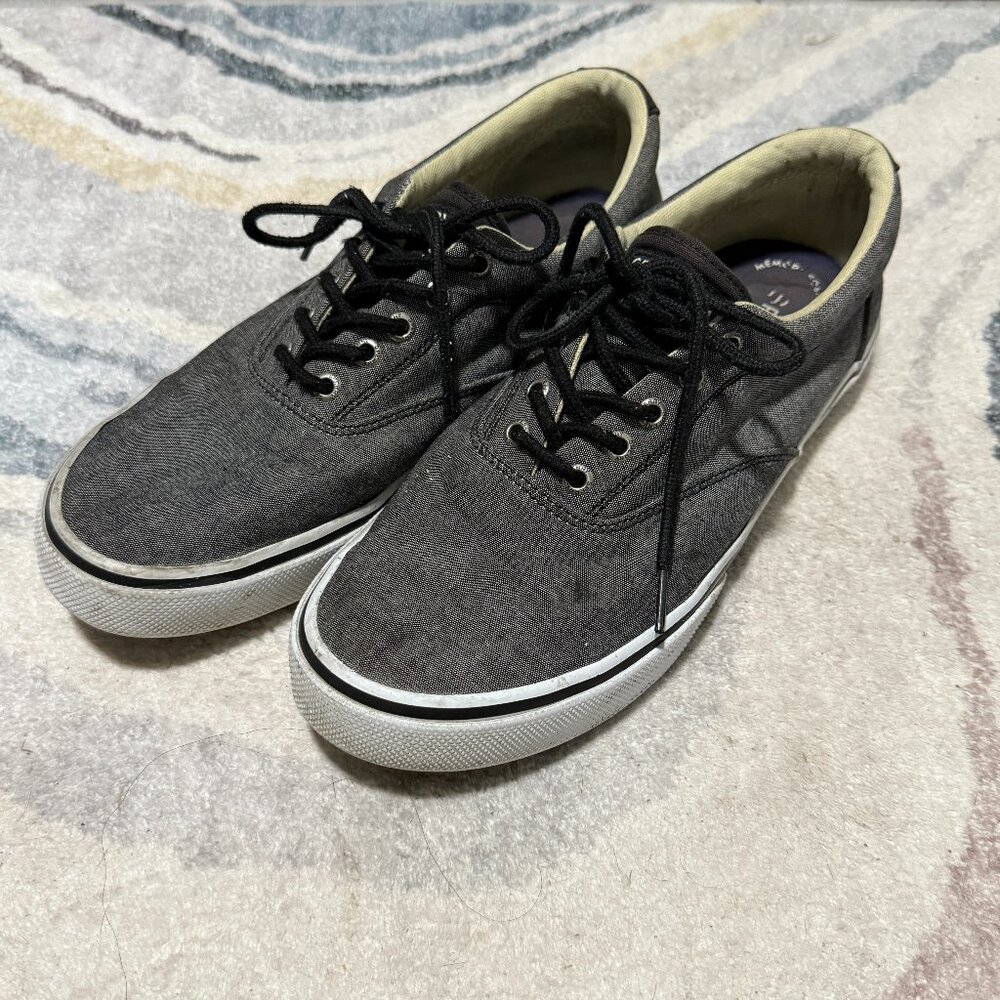 Sperry Top Sider Mens Gray Low Top Lace Up Sneakers US 10